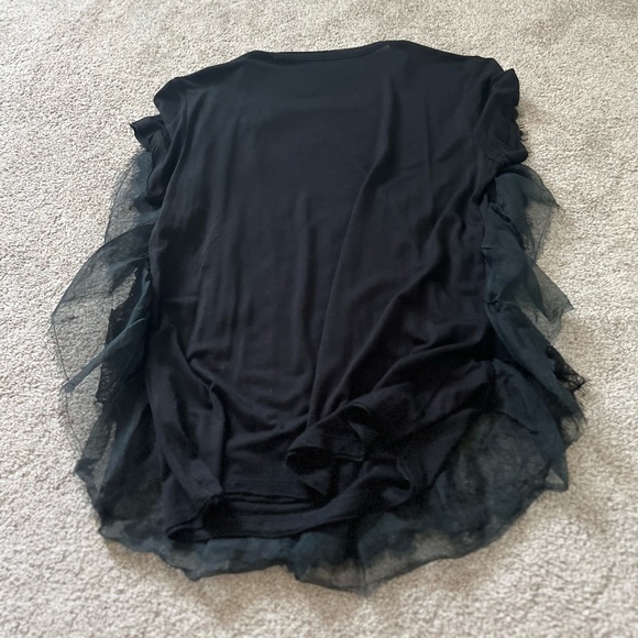 Valentino Black Ruffled Lace Blouse - Picture 2 of 9